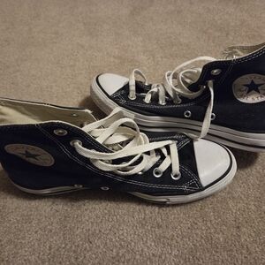 Converse Black and White High-Top Sneakers Size 9